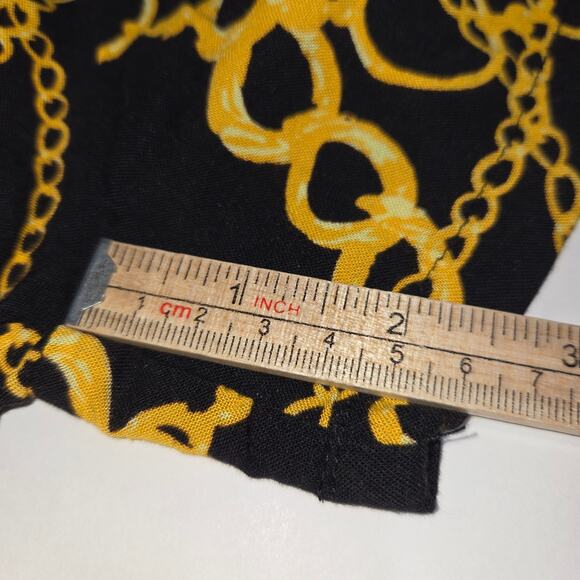 Decree Womens XL Shorts Flowy Gold Chain All Over Print Pockets Beach Festival - Picture 8 of 14